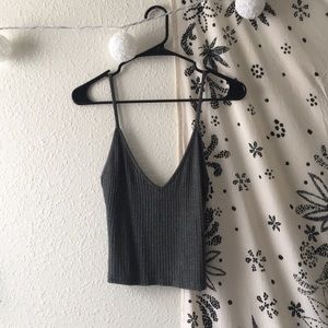 brandy melville ribbed grey tank